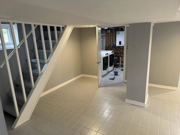 Finished basement living space